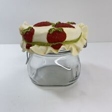 VTG D. Esposito Artifice Strawberry Italy Ball Lid Glass Canister, Stamped picture