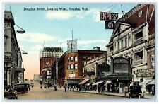c1910's Douglas Street Looking West Business District Omaha Nebraska NE Postcard picture