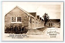 c1940's White Village Motel Tourist London Ontario Canada RPPC Photo Postcard picture