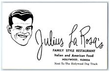 c1960 Julius La Rosas Family Style Restaurant Italian Hollywood Florida Postcard picture
