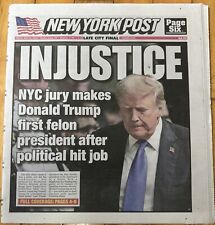 NEW SEALED TRUMP GUILTY CONVICTED NEW YORK POST HARD COPY EDITION MAY 31 2024 picture