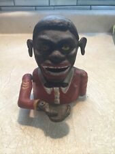 Vintage Cast Iron  Novelty Bust Coin Bank Money Box TESTED WORKING TOY picture