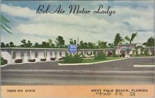 Postcard Bel Air Motor Lodge West Palm Beach Florida FL  picture