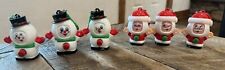 Hilco Snowman & Santa Christmas Spinning Funny Faces Fob Keychain Novelty Toys 6 picture