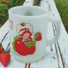 Vtg Anchor Hocking Milk Glass Strawberry Shortcake Coffee Mug Cup 1980 picture
