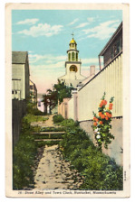 Nantucket Massachusetts c1940's Stone Alley, Town Clock Tower picture