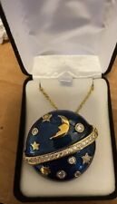 Vintage Swarovski Style Moon & Stars Brooch And Necklace picture