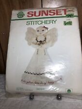 Sunset Stitchery Victoria Angel Tree Topper or Table Decor Christmas Holiday VTG picture