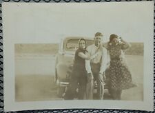 c.1930's Handsome Family Car Scarf Dress Fashion Small Vtg Photo 1940's picture