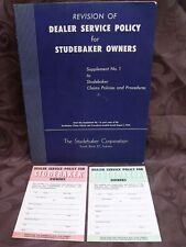 1950's Studebaker Dealership Service Policies for Owners ~ Revised picture
