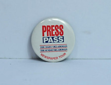 The Daily Oklahoman Press Pass Newspaper Tour Pinback Button picture
