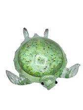Lenox Art Glass Green Turtle with Gold Flecks Paperweight picture