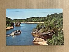 Postcard Wisconsin WI Lower Dells Rocky Island Region Vintage River Boat Line picture