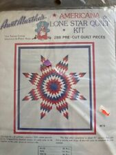 Aunt Martha's Lone Star Americana app 288 pre cut piece vintage quilt kit picture