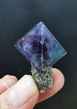 15.9g Natural Purple Phantom Cube Fluorite Quartz Mineral Specimen Yaogangxian picture