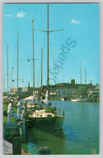 Sailboats on Black River, Port Huron Michigan Posted 1977 Dock Pier picture