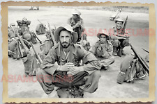 40s WW2 Vietnam FRANCE SOLDIER INDOCHINA WAR MILITARY GUN Vintage Photo 23846 picture