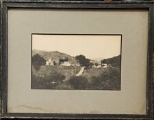 Old Photo - Country Village Scene, Antique Matted and Framed by S. W. Raymond picture