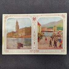 RARE Antique c. 1920s World Travel Postcard GOTHENBURG SWEDEN CANAL + HARBOR picture