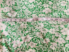 Vintage knit Green Knit Floral Retro Soft Tshirt Fabric .75 Yards picture