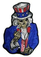 UNCLE SAM SKELETON FINGER PATCH #9353 EMBROIDERED 5 INCH BIKER WING patches NEW picture
