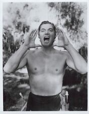 Johnny Weissmuller does his famous call Tarzan and the Huntress 8x10 inch photo picture