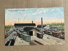 Postcard Kent Ohio Erie Railroad Shops Train Repair Yard Vintage OH PC picture