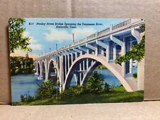 Henley Street Bridge Spanning Tennessee River Knoxville Tennessee Linen Postcard picture
