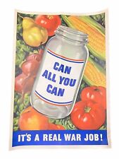 Authentic WWII Office of War Info: “Can All You Can” Real War Job 1943 Poster picture