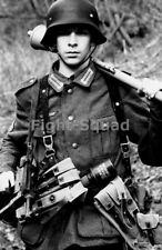 WW2 Picture Photo German soldier with Full Gear Equipment 3333 picture