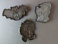 Lot Of (3) Hallmark Halloween Cookie Cutters Witch Bat Cat picture