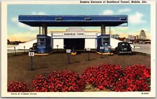 Eastern Entrance of Bankhead Tunnel Mobile AL 1941 Teich Linen Postcard picture