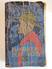 BSA Revised Handbook For Boys 1st Edition 1926-9 Paperback Wolf Scarf Slide Bolo picture