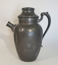 Antique Old Colonial Pewter Coffee Water Pitcher Nice Patina picture
