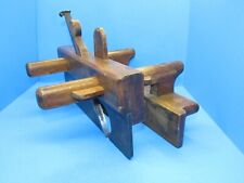 showy & massive early American wedge arm plow plane w/ wood friction depth stop  picture