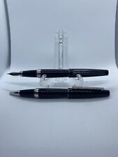 S.T. Dupont Ellipsis Fountain and Rollerball Pen Black/Silver Lot picture