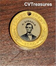1860 Abraham Lincoln Andrew Johnson Ferrotype Political Campaign Token MEGA RARE picture