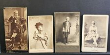 Four (4) Victorian Era Actor Actress Cabinet Cards Photos picture