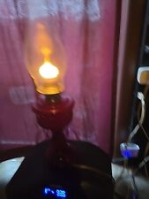 Vintage American Red Ruby Oil Lamp Turned Electric picture