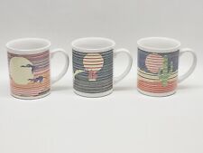 Vintage Sunset Scenes Set Of 3 Coffee Mugs picture