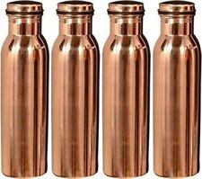 Handmade 100% Pure Copper Water Bottle  Ayurveda Health Benefit Set of 3 picture
