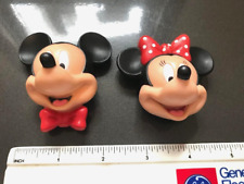 Vintage Pair - Mickey & Minnie Mouse, Disney,  3-D Rubber Refrigerator Magnets picture