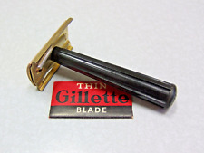 Vintage Gillette Pre-War TECH DE Double Edge Safety Razor w Bakelite Handle picture
