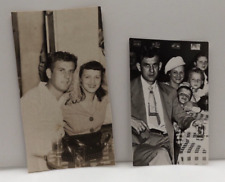2 Early 1940s Gay Leo or Bills Family Dinning Out Black White Snap Photo int picture
