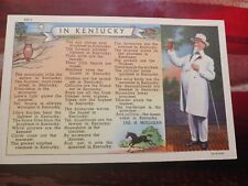 a Vintage 1940's linen postcard KENTUCKY ~ In Kentucky Poem By Jas. Mulligan KY picture