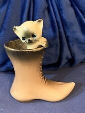 Vintage Lipper And Mann MCM Kitten Cat In Boot figurine Porcelain 4” japan picture