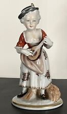 VINTAGE UNTERWEISSBACH PORCELAIN FIGURINE OF WOMAN PLAYING MANDOLIN picture
