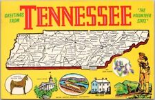 TENNESSEE Multi-View Postcard Highway Map 