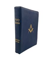 Masonic Edition Leather Holy Bible 1957 Holman Blue Mason Masonry  USA picture