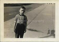 Vintage FOUND PHOTOGRAPH bw 1940'S BOY Original Snapshot JD 19 31 E picture